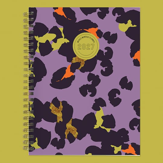 2027 Lilac Leopard Medium Weekly Monthly Planner